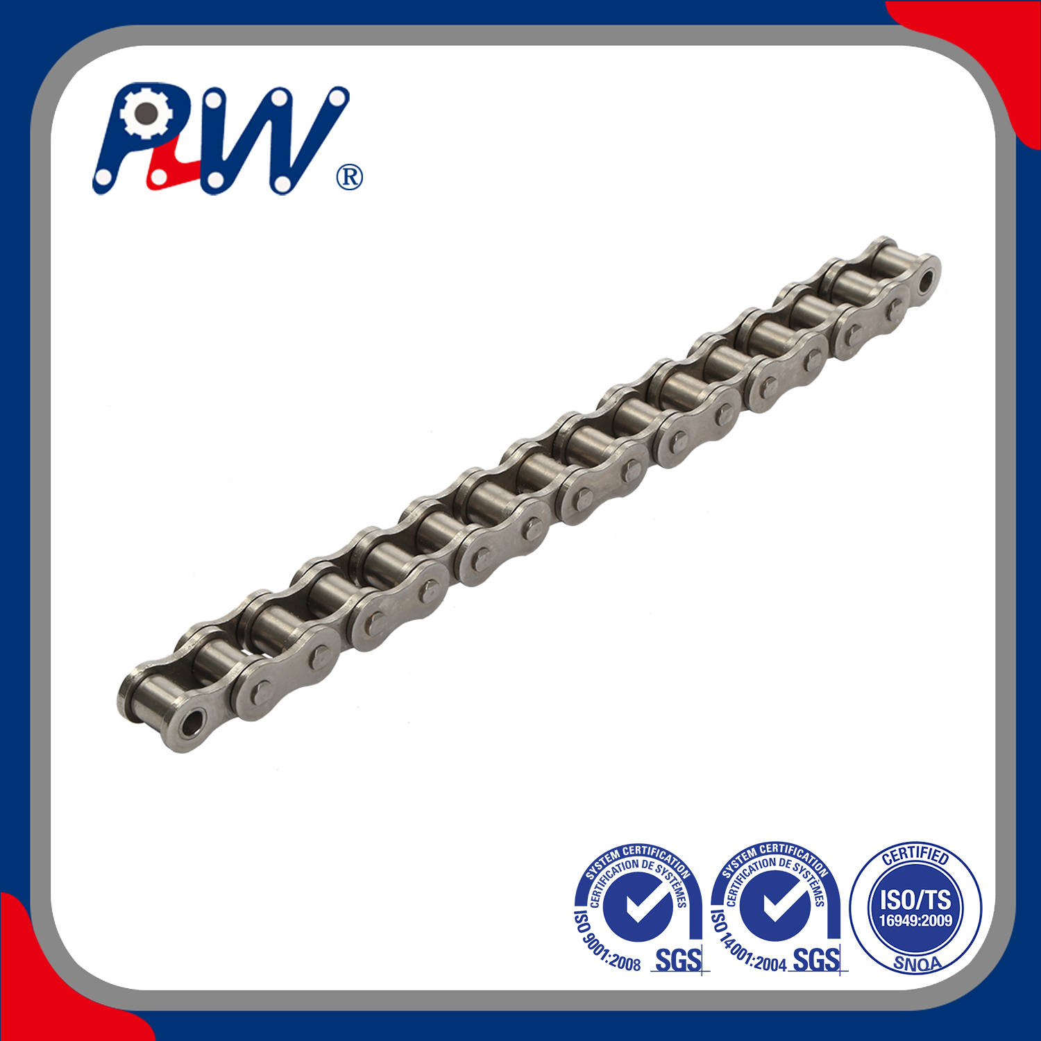 Cadena de rodillos industrial para motocicleta profesional, duradera, de larga duración, fabricada en China a precio competitivo