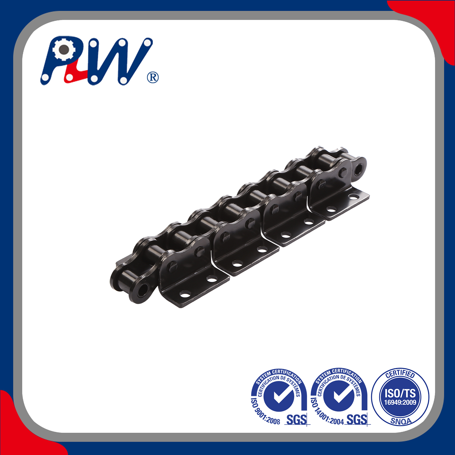 Cadena transportadora de paso corto con accesorios WA-2/WK-2